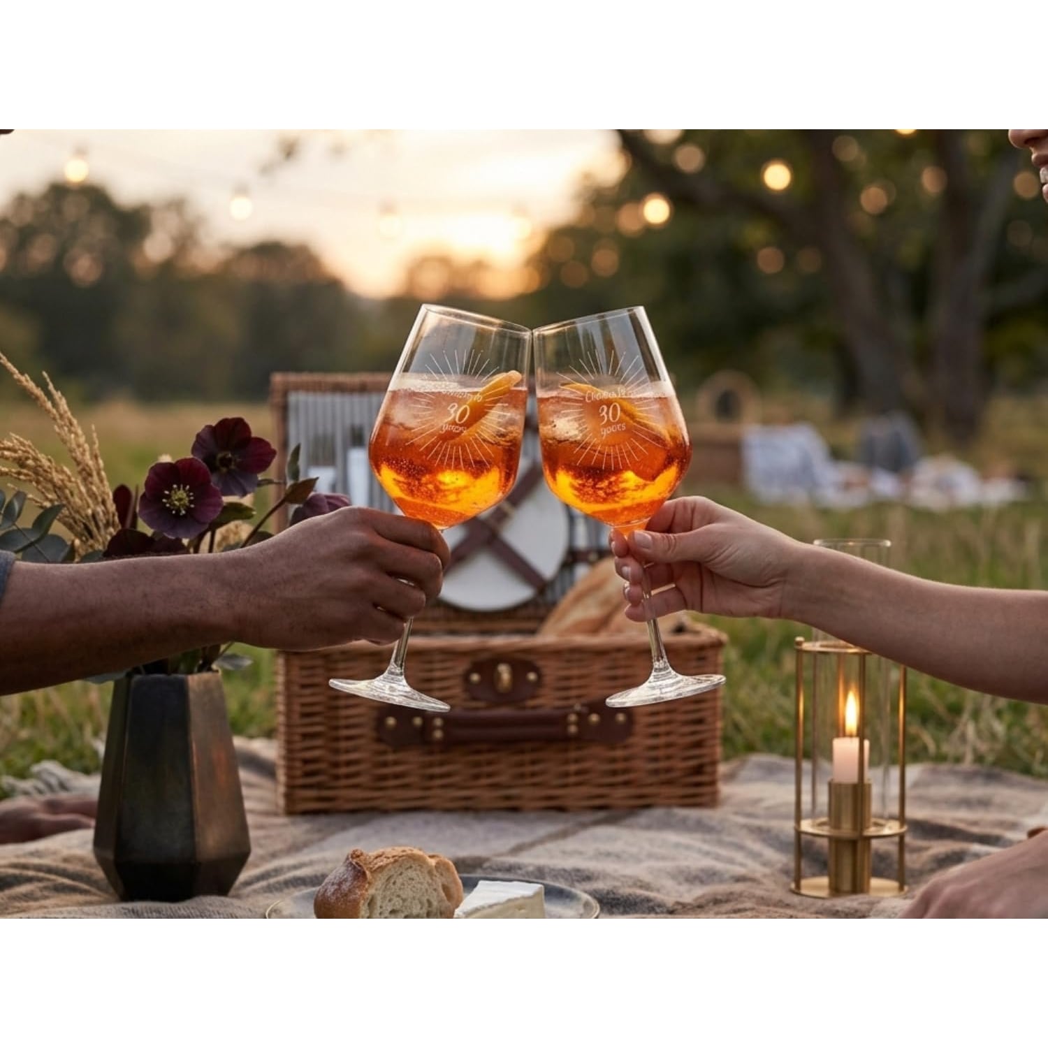 Cheers to 30 Years Engraved Wine Glass