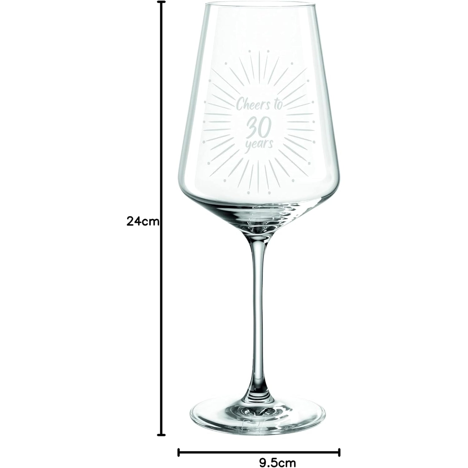 Cheers to 30 Years Engraved Wine Glass