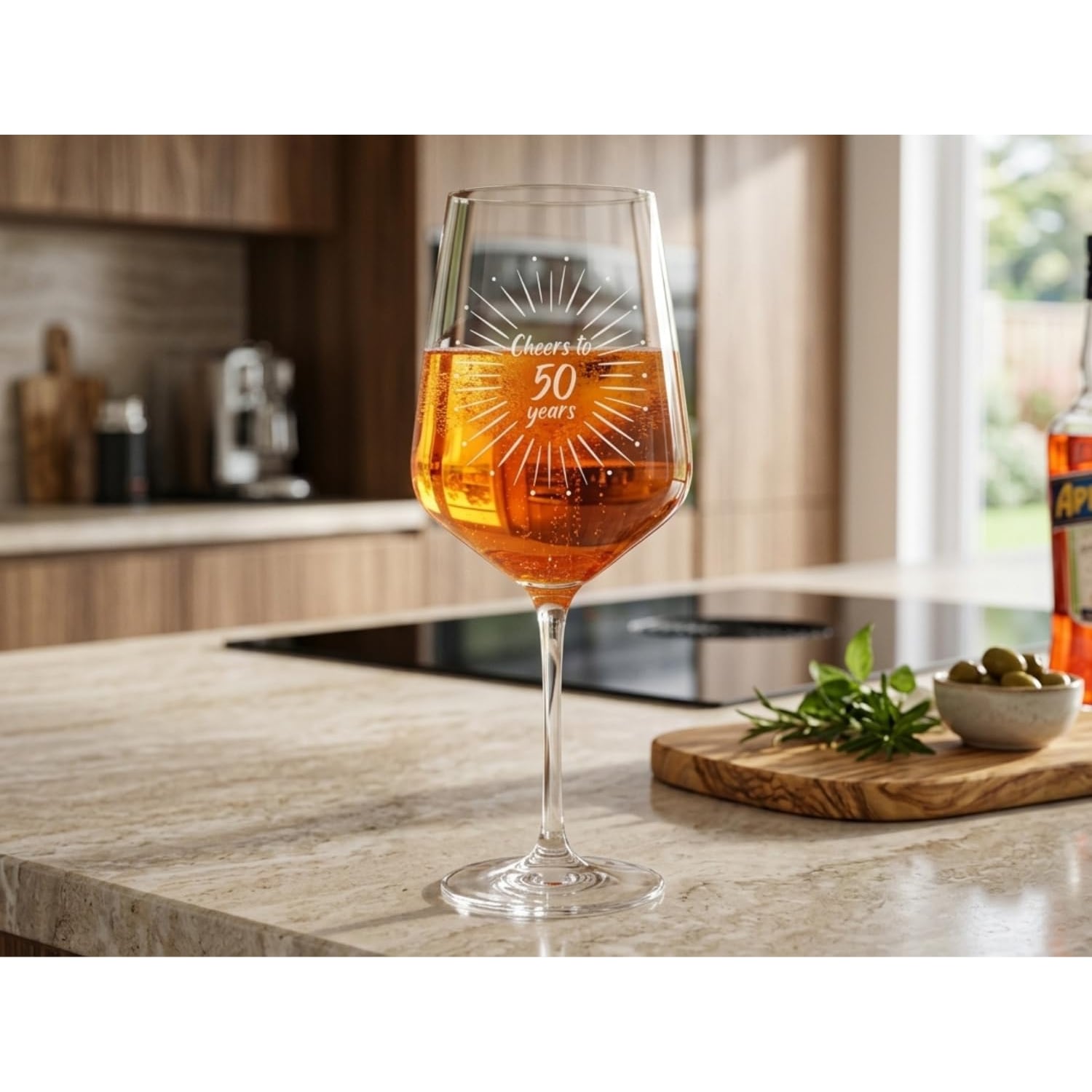 Cheers to 50 Years Engraved Wine Glass