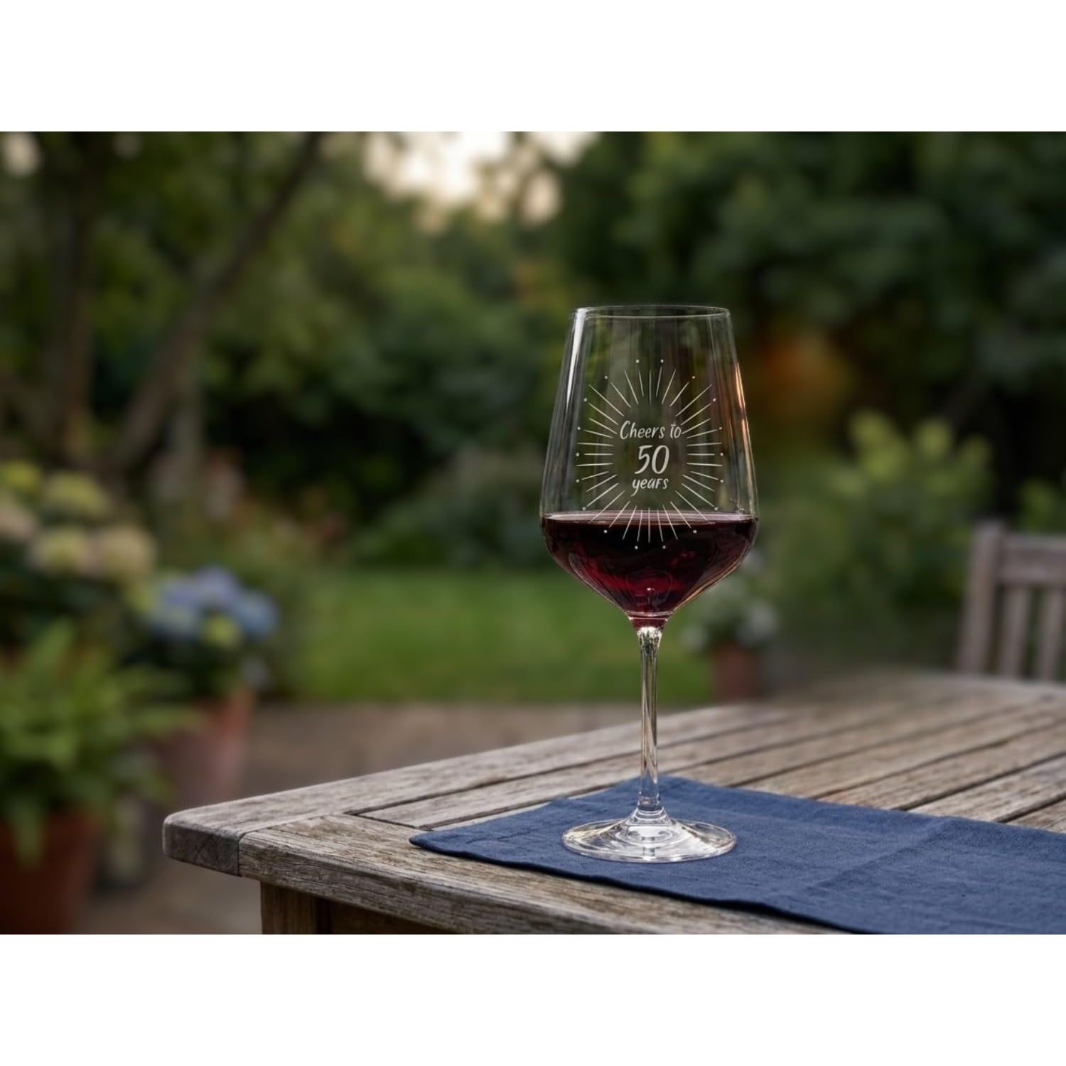 Cheers to 50 Years Engraved Wine Glass