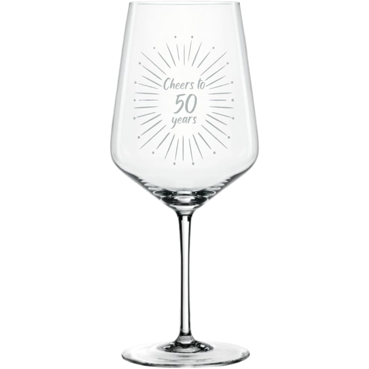 Cheers to 50 Years Engraved Wine Glass