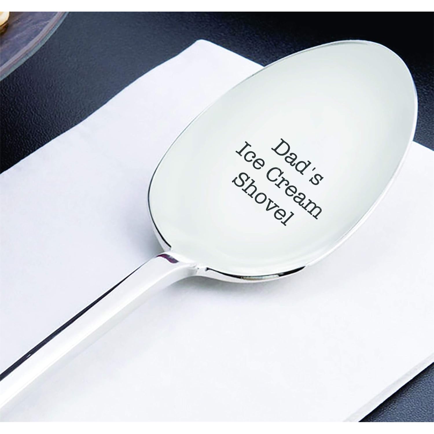 Dad's Ice Cream Shovel Engraved Stainless Steel Spoon
