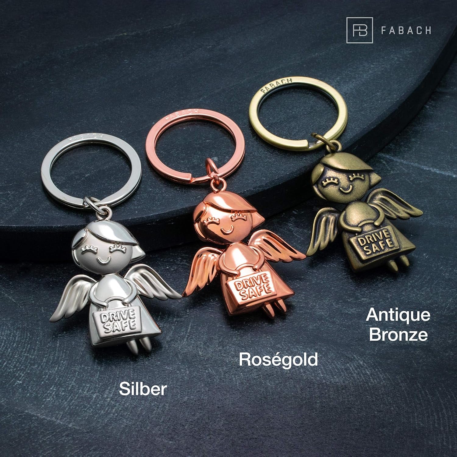 Drive Safe Angel Girl Engraved Keyring: image 3