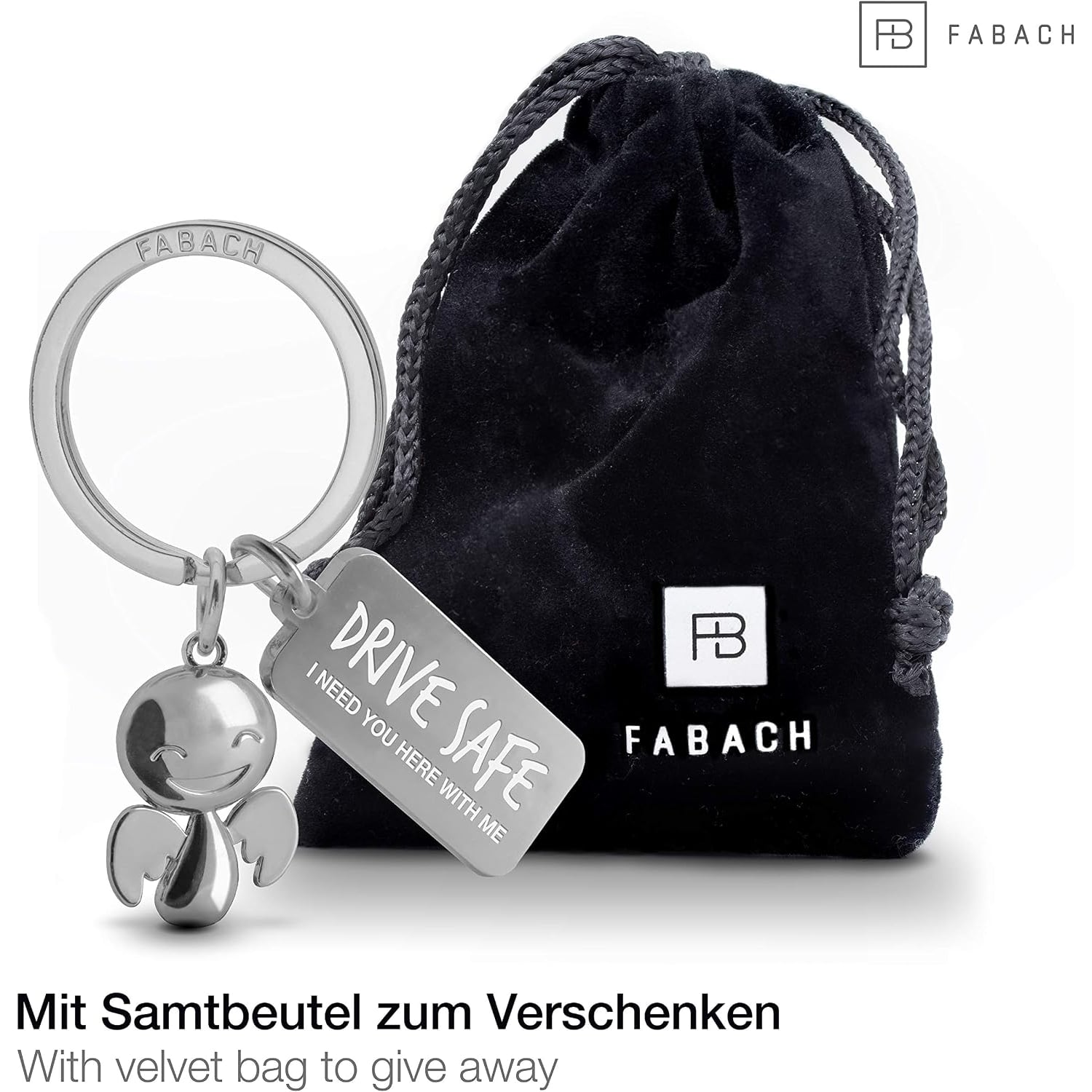 Drive Safe Guardian Angel Keyring with Engraved Tag