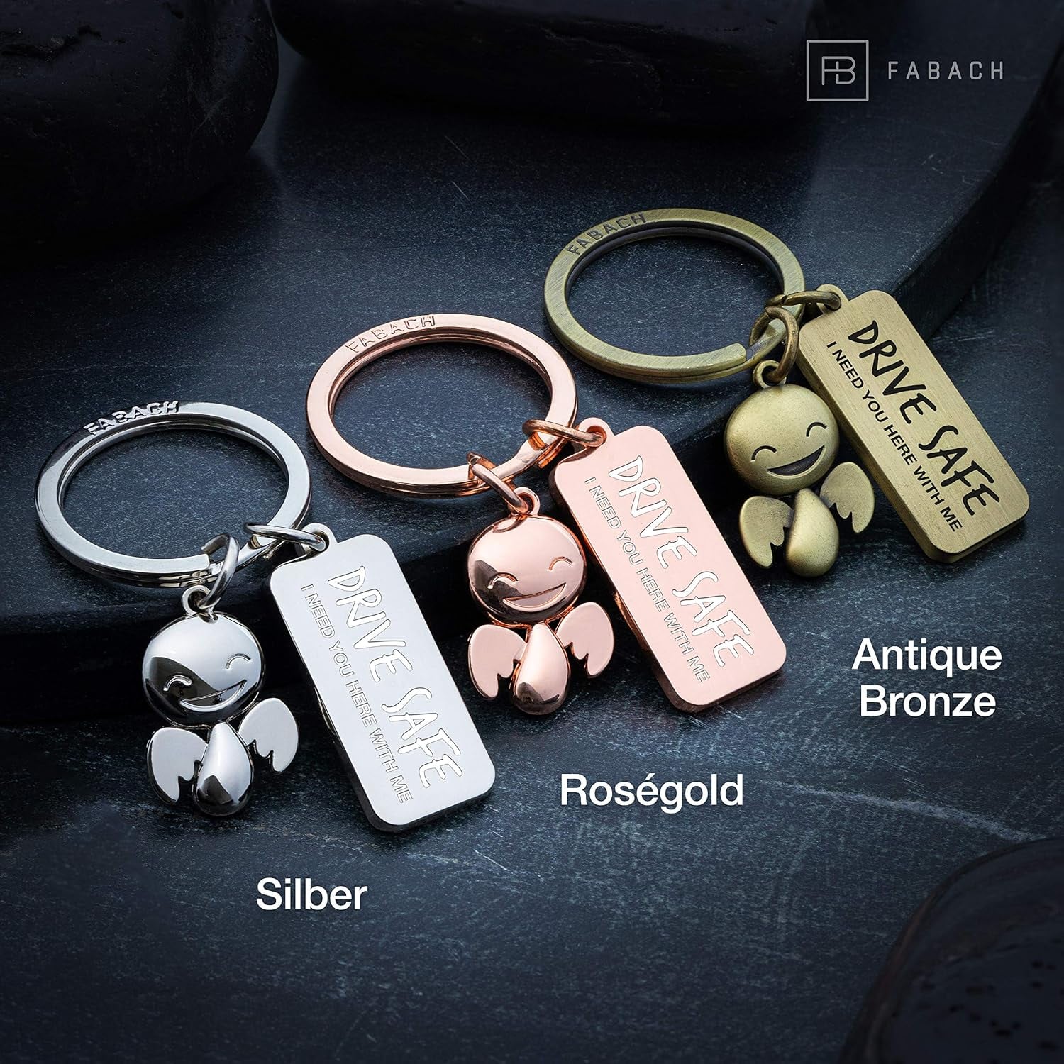 Drive Safe Guardian Angel Keyring with Engraved Tag