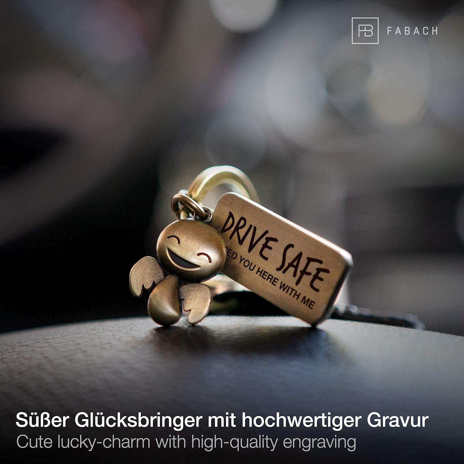 Drive Safe Guardian Angel Keyring with Engraved Tag