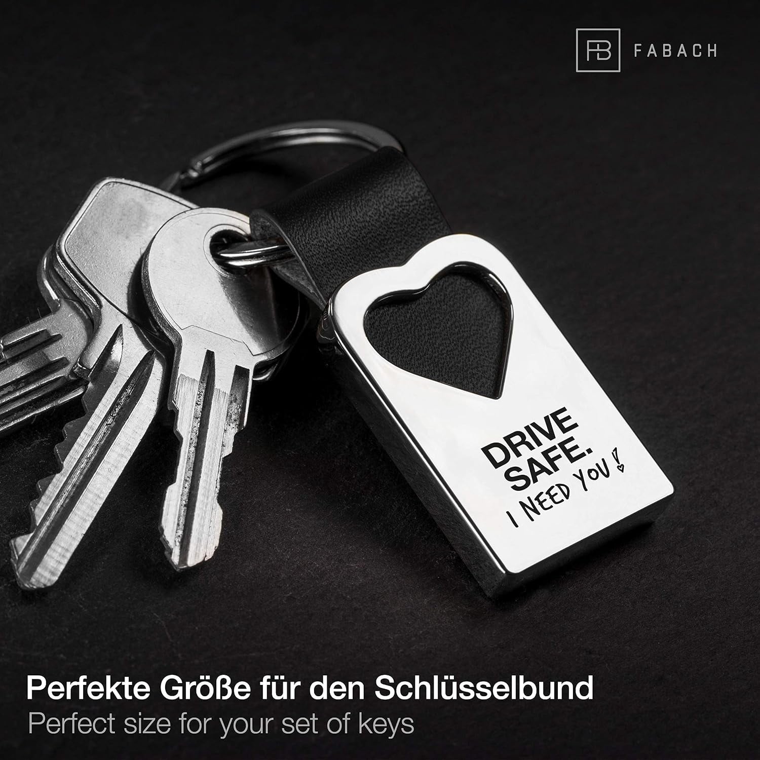 Drive Safe I Need You Engraved Leather Keyring