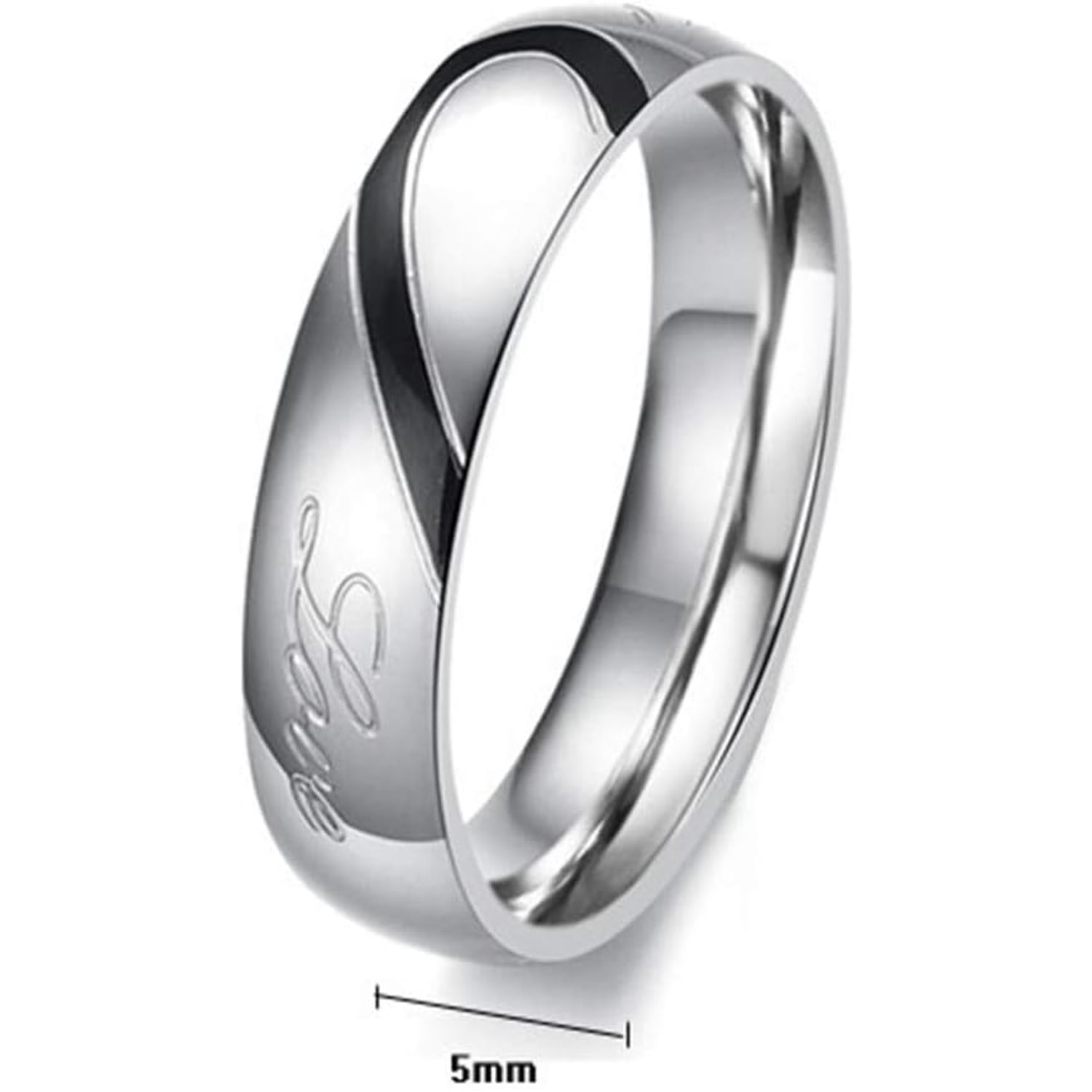 Engraved Couples Titanium Rings