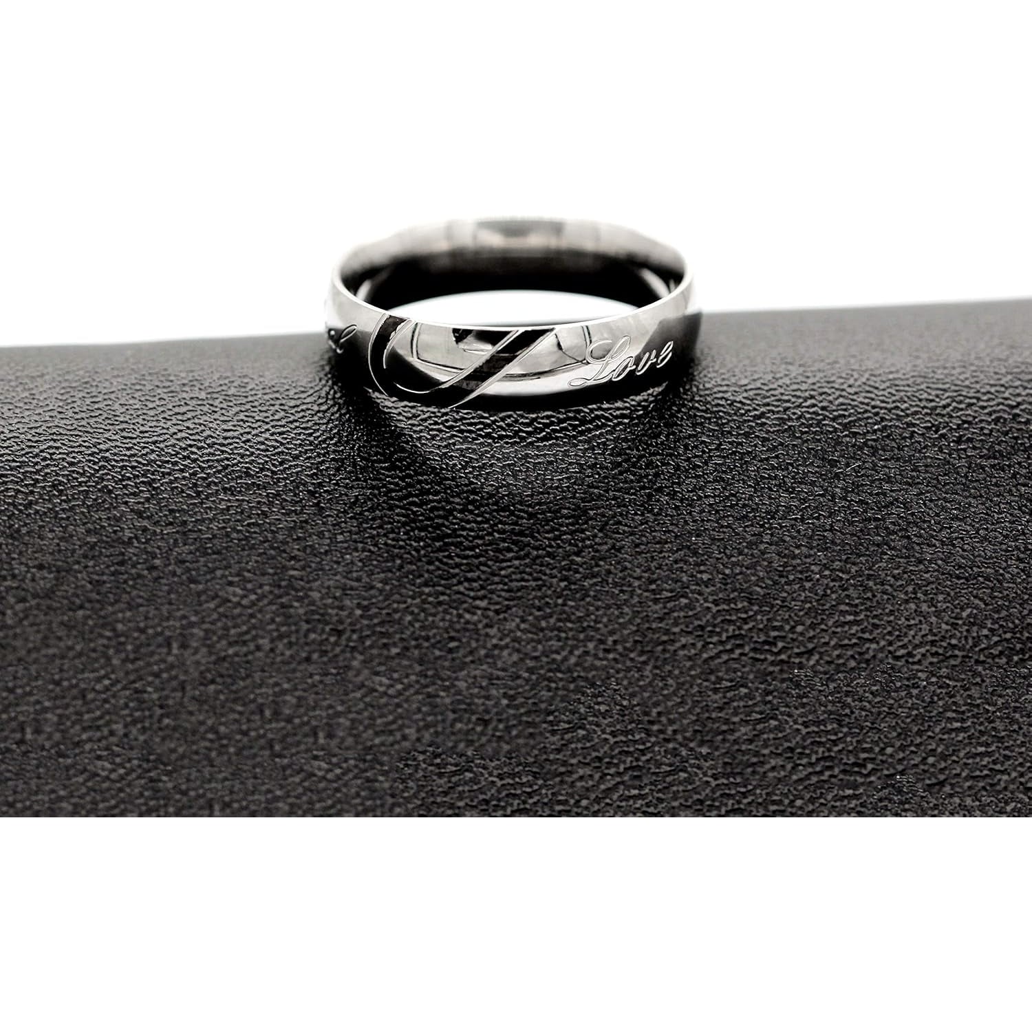 Engraved Couples Titanium Rings