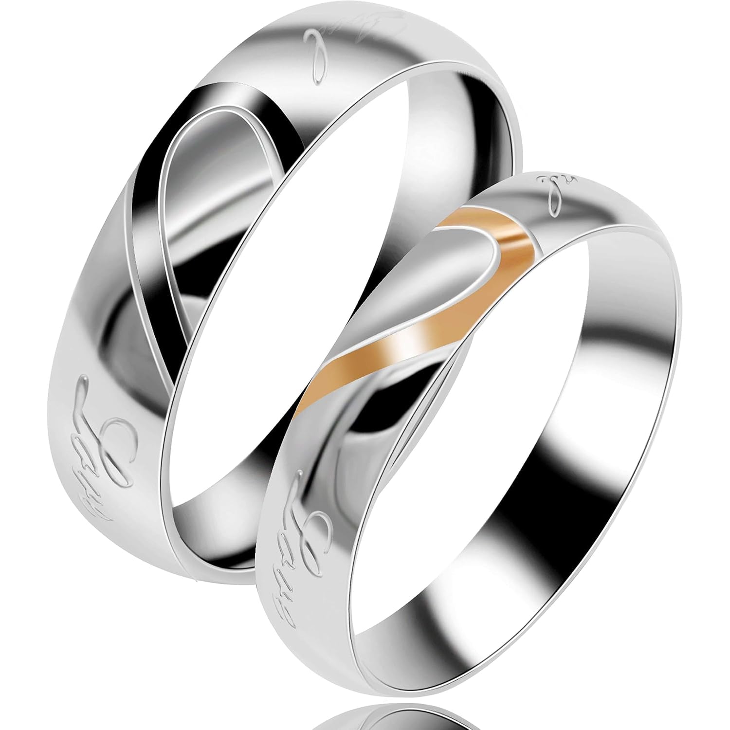 Engraved Couples Titanium Rings