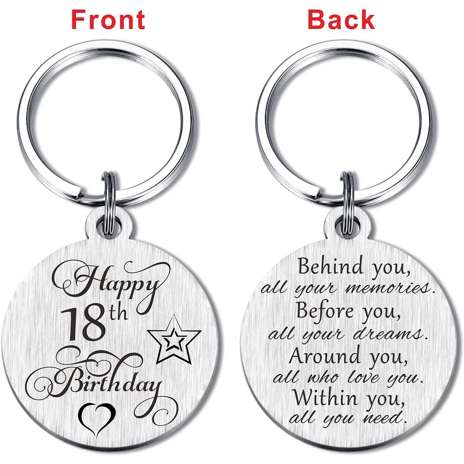 Happy 18th Birthday Engraved Keyring