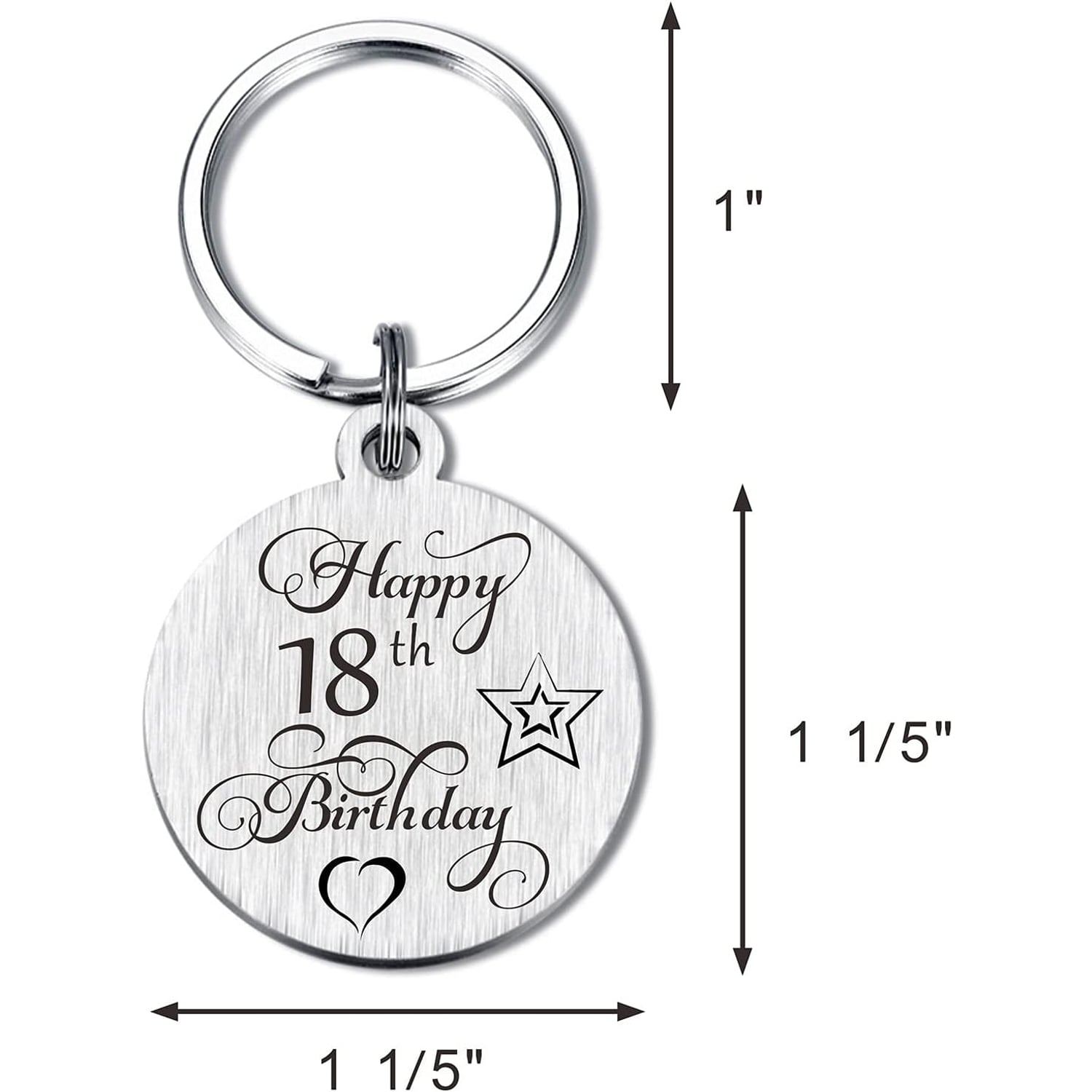 Happy 18th Birthday Engraved Keyring