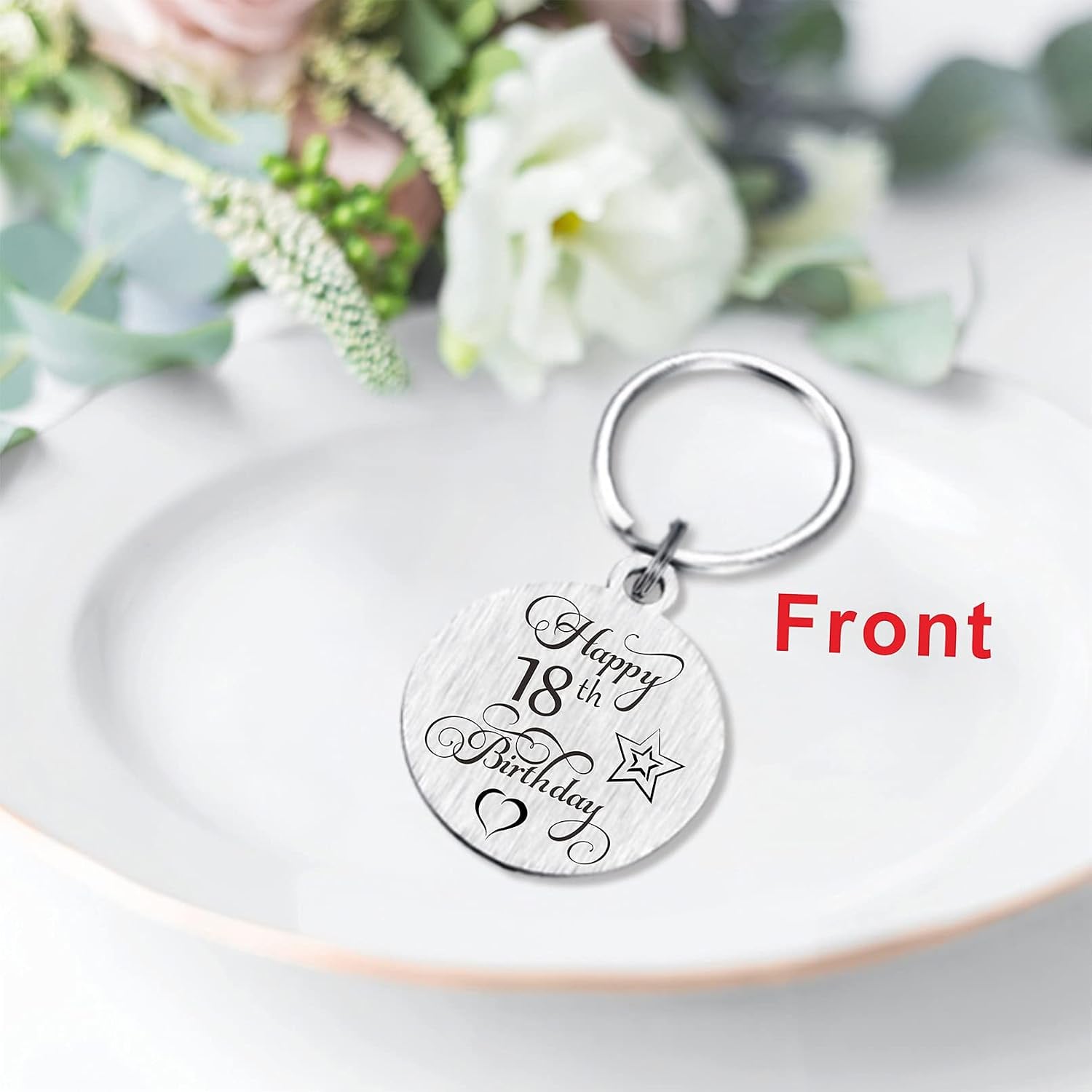 Happy 18th Birthday Engraved Keyring