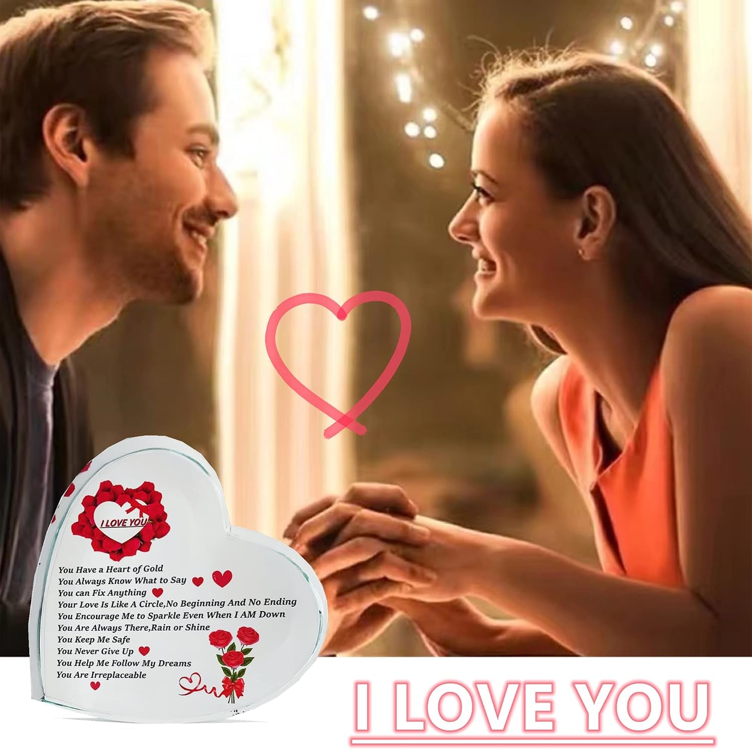 10 Reasons I Love You Engraved Crystal Heart Keepsake