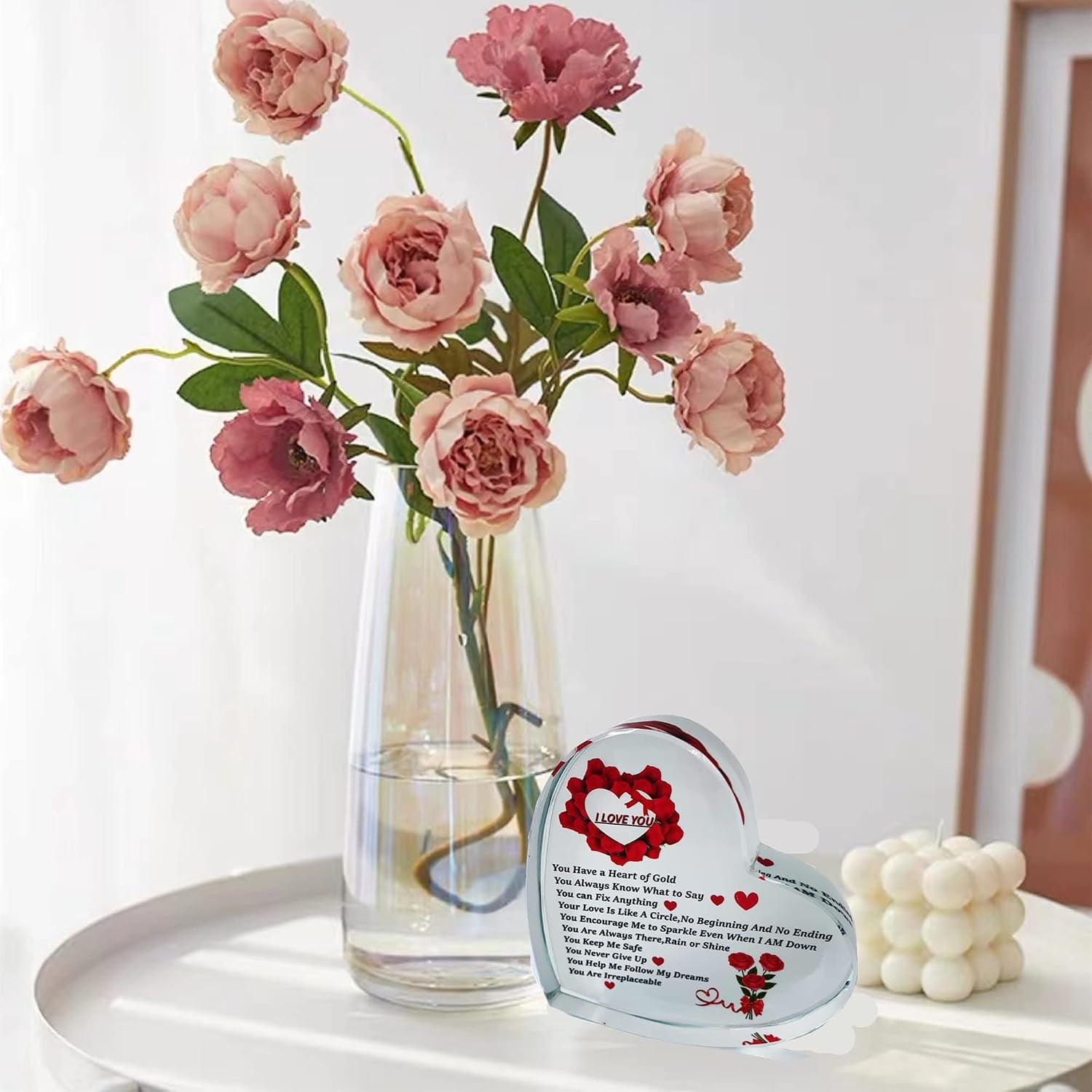 10 Reasons I Love You Engraved Crystal Heart Keepsake