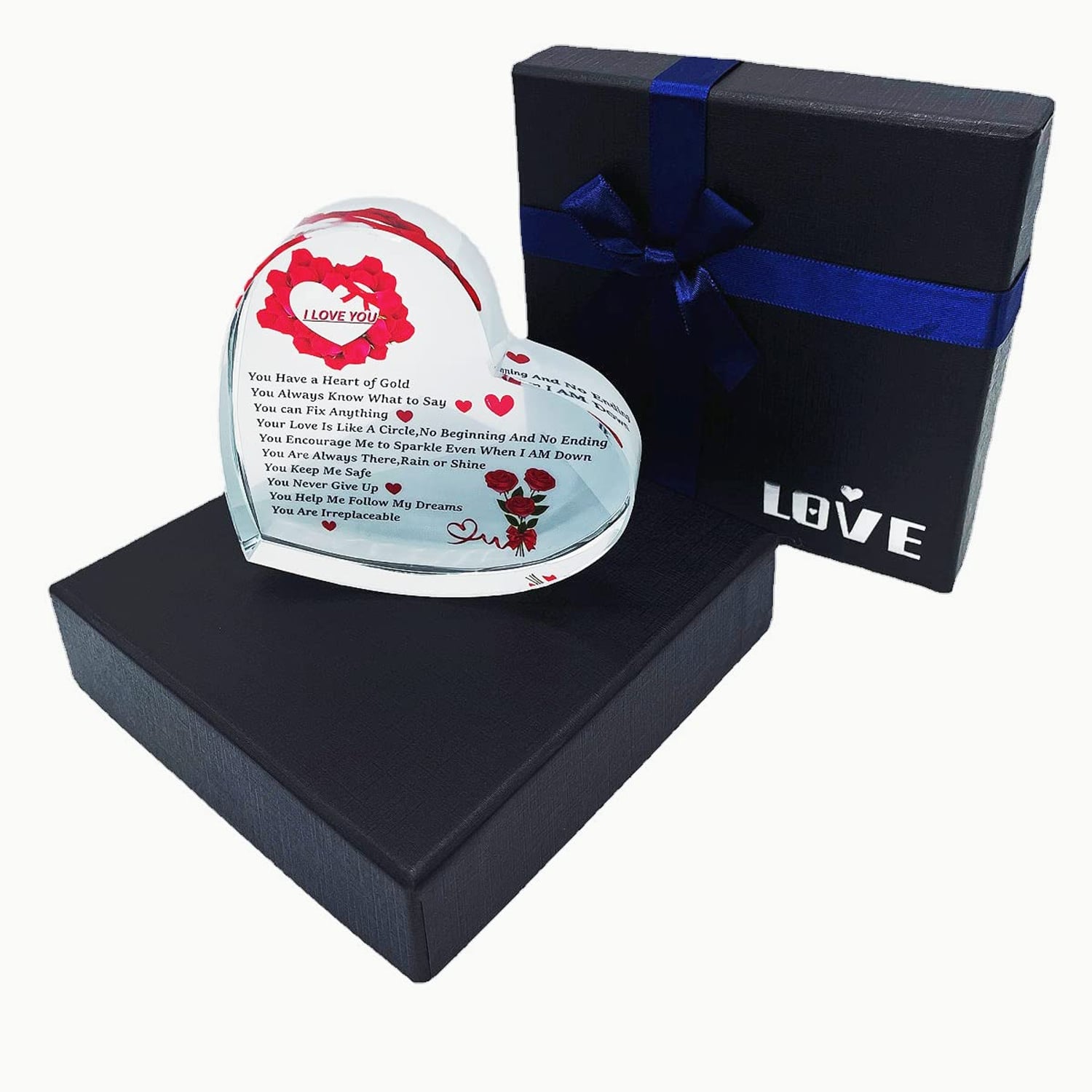 10 Reasons I Love You Engraved Crystal Heart Keepsake: image 9