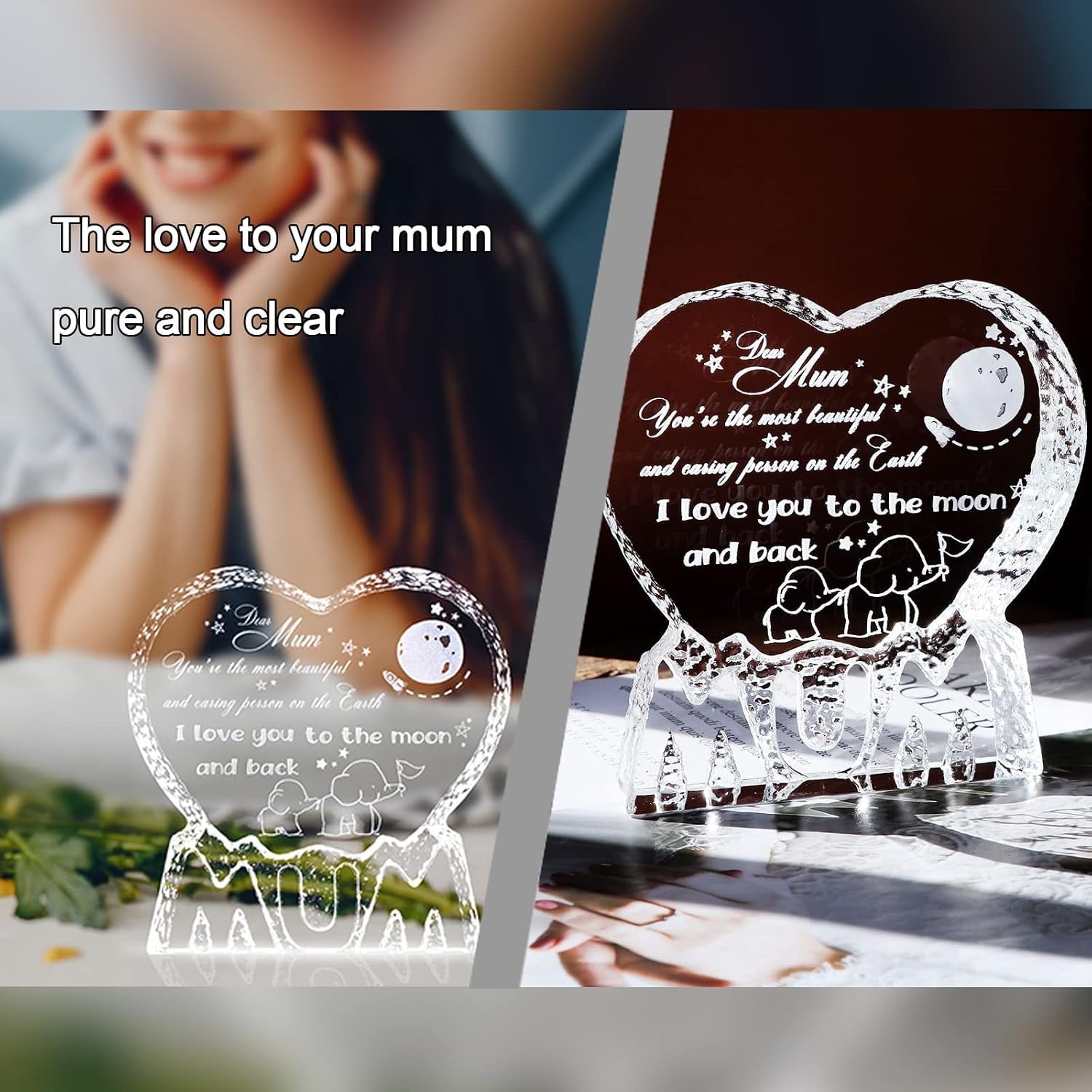 Engraved Crystal Plaque for Mum