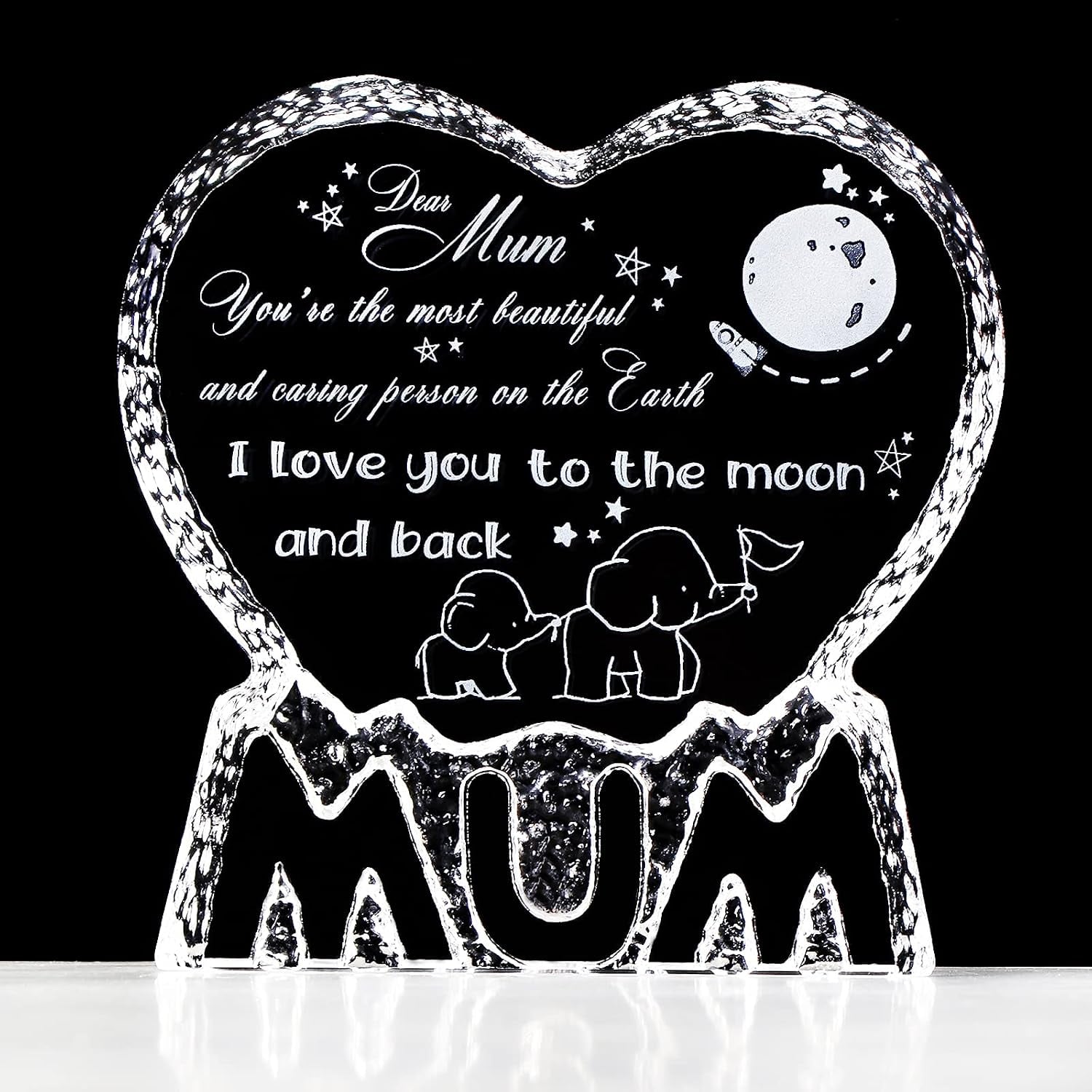 Engraved Crystal Plaque for Mum