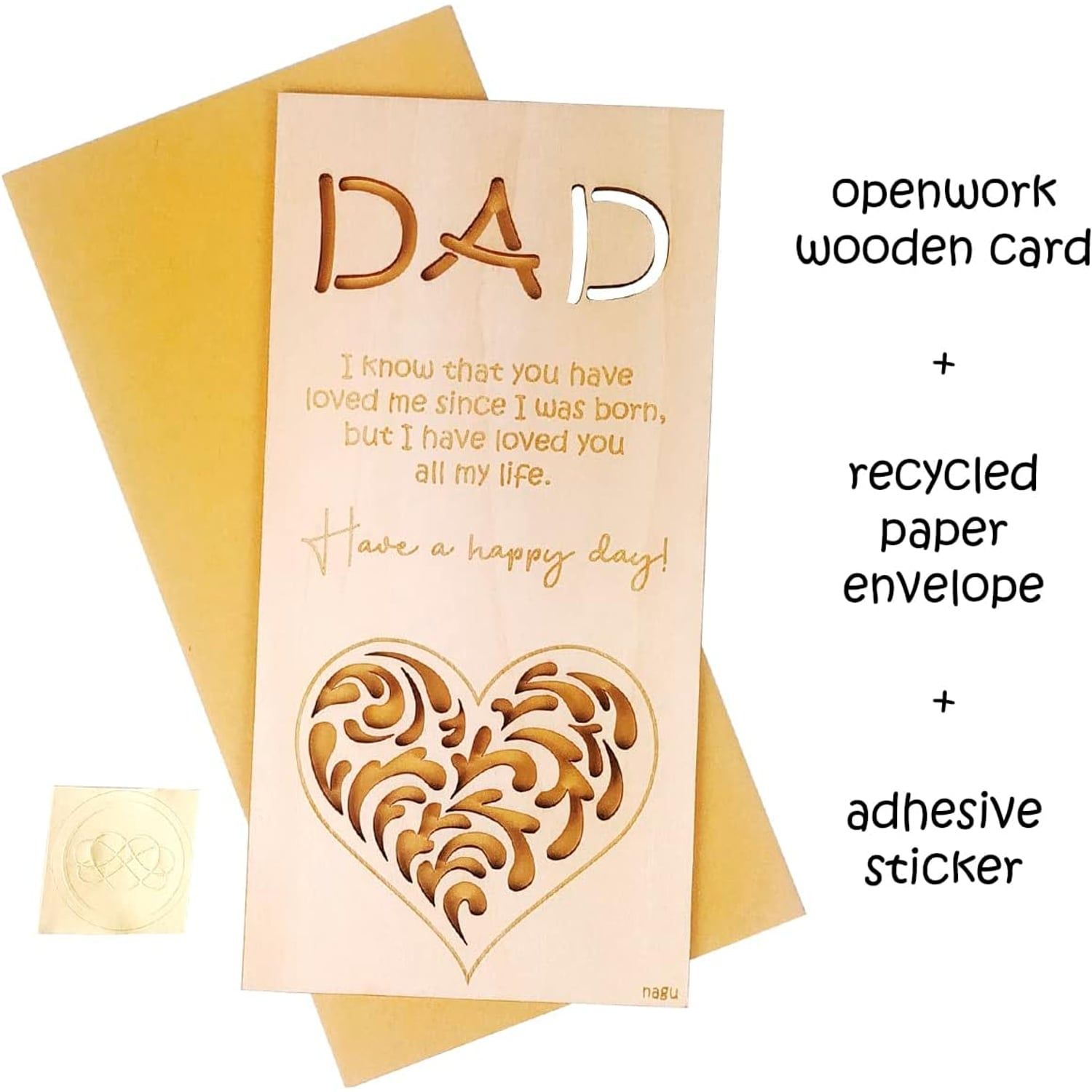 Engraved Wooden Card for Dad