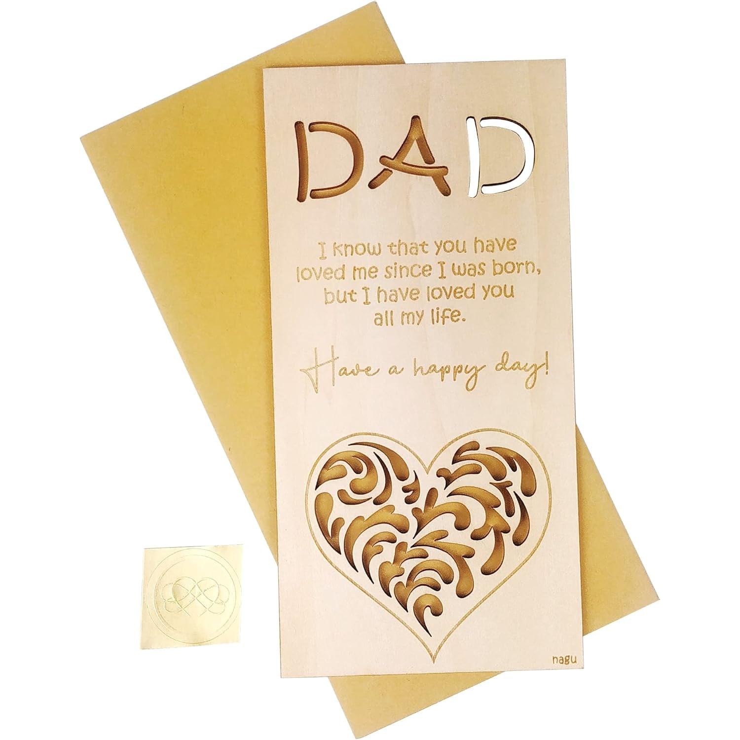 Engraved Wooden Card for Dad