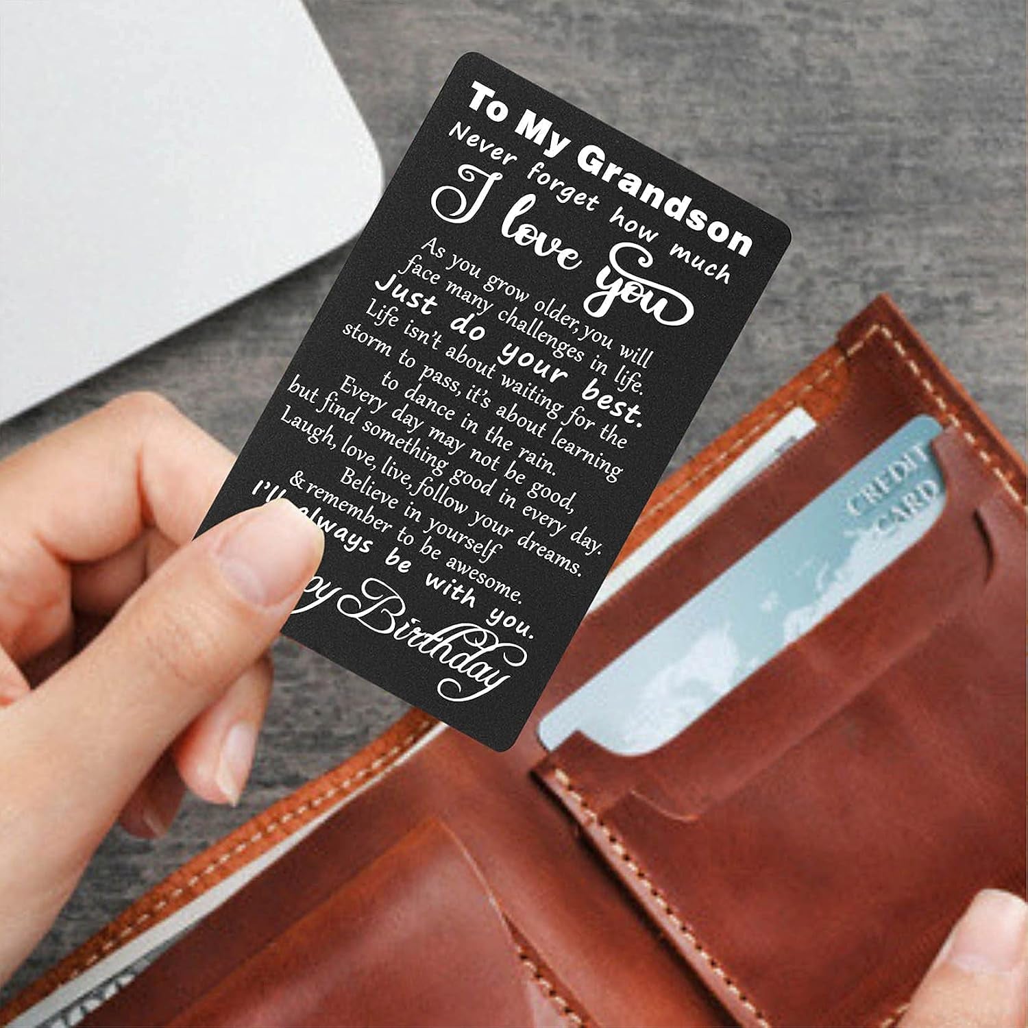 Grandson Engraved Wallet Card