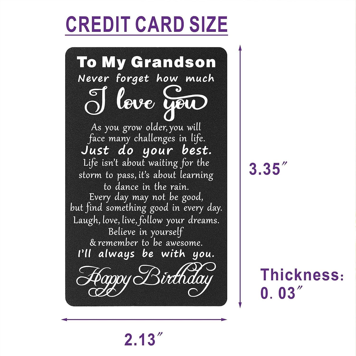 Grandson Engraved Wallet Card